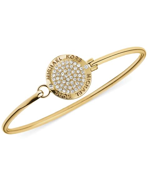 michael kors gold tone cable link crystal bracelet|Michael Kors gold bracelet sale.